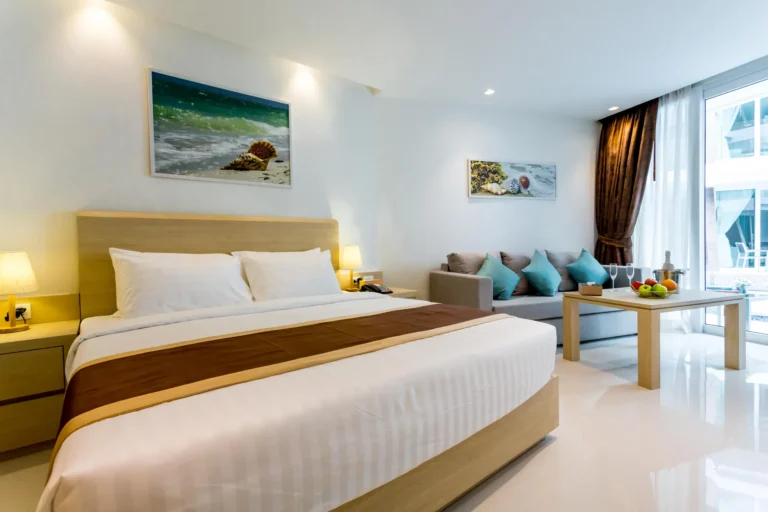 Superior Pool Access Room in Phuket featuring a comfortable double bed